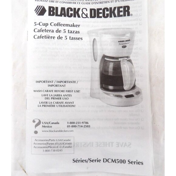 Black and Decker 5 Cup DCM500 Coffee Maker White (Open Box) NEW - Picture 4 of 4